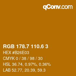 カラーコード: RGB 178.7 110.6 3 | qconv.com