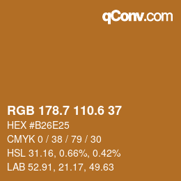カラーコード: RGB 178.7 110.6 37 | qconv.com