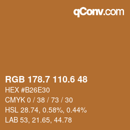 カラーコード: RGB 178.7 110.6 48 | qconv.com
