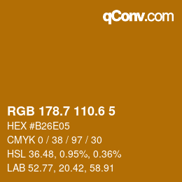 カラーコード: RGB 178.7 110.6 5 | qconv.com