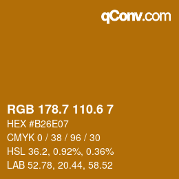 カラーコード: RGB 178.7 110.6 7 | qconv.com
