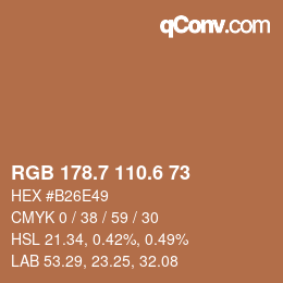 カラーコード: RGB 178.7 110.6 73 | qconv.com