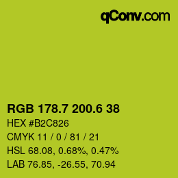 カラーコード: RGB 178.7 200.6 38 | qconv.com