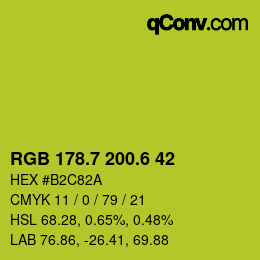 カラーコード: RGB 178.7 200.6 42 | qconv.com