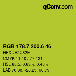 カラーコード: RGB 178.7 200.6 46 | qconv.com