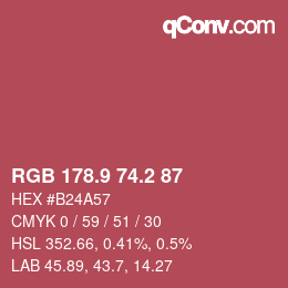 Color code: RGB 178.9 74.2 87 | qconv.com