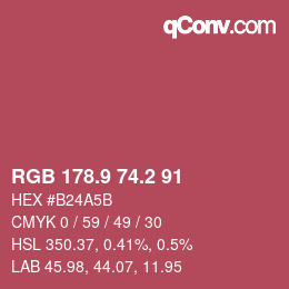 Color code: RGB 178.9 74.2 91 | qconv.com