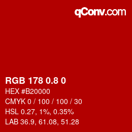 カラーコード: RGB 178 0.8 0 | qconv.com