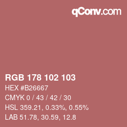 カラーコード: RGB 178 102 103 | qconv.com