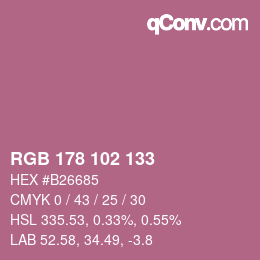 Color code: RGB 178 102 133 | qconv.com