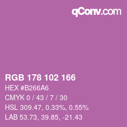 Color code: RGB 178 102 166 | qconv.com