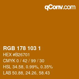 颜色代码: RGB 178 103 1 | qconv.com