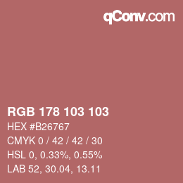 カラーコード: RGB 178 103 103 | qconv.com
