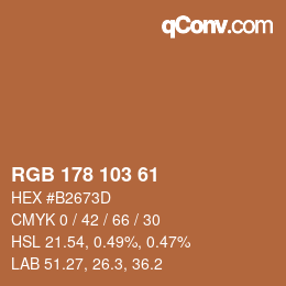 カラーコード: RGB 178 103 61 | qconv.com
