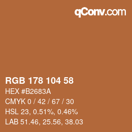 Color code: RGB 178 104 58 | qconv.com