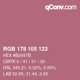 Farbcode: RGB 178 105 123 | qconv.com