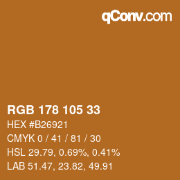 Color code: RGB 178 105 33 | qconv.com