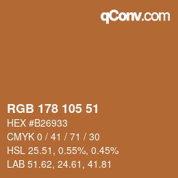Color code: RGB 178 105 51 | qconv.com
