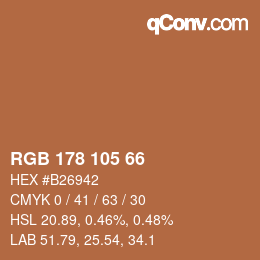 Color code: RGB 178 105 66 | qconv.com