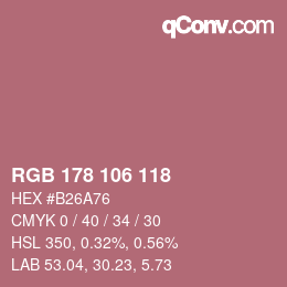 Código de color: RGB 178 106 118 | qconv.com