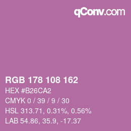 Color code: RGB 178 108 162 | qconv.com