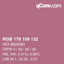 Código de color: RGB 178 109 132 | qconv.com