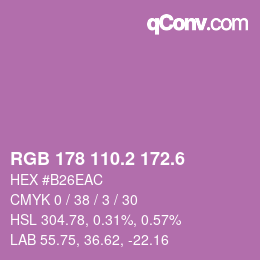 カラーコード: RGB 178 110.2 172.6 | qconv.com