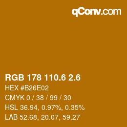 カラーコード: RGB 178 110.6 2.6 | qconv.com