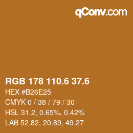 カラーコード: RGB 178 110.6 37.6 | qconv.com