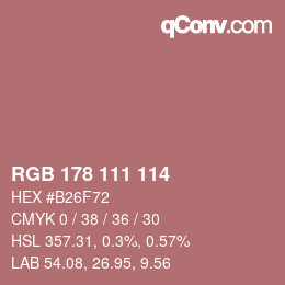 Color code: RGB 178 111 114 | qconv.com