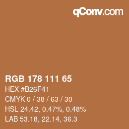Color code: RGB 178 111 65 | qconv.com