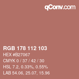 Color code: RGB 178 112 103 | qconv.com