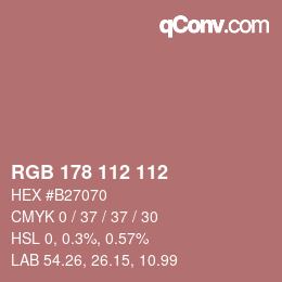 Farbcode: RGB 178 112 112 | qconv.com