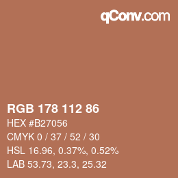 Farbcode: RGB 178 112 86 | qconv.com