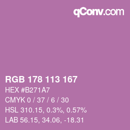 カラーコード: RGB 178 113 167 | qconv.com