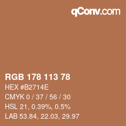 Color code: RGB 178 113 78 | qconv.com