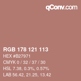 Farbcode: RGB 178 121 113 | qconv.com