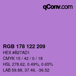 Color code: RGB 178 122 209 | qconv.com