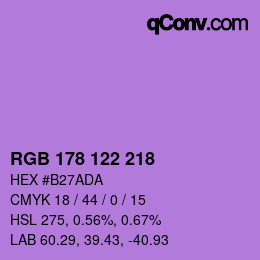 Color code: RGB 178 122 218 | qconv.com