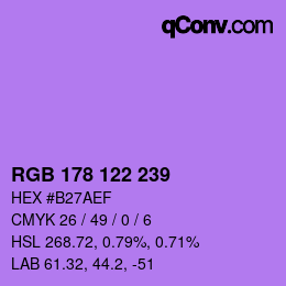 Color code: RGB 178 122 239 | qconv.com