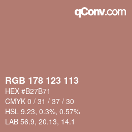 Farbcode: RGB 178 123 113 | qconv.com