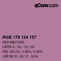 カラーコード: RGB 178 124 157 | qconv.com