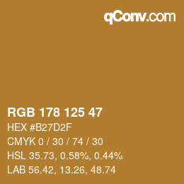 カラーコード: RGB 178 125 47 | qconv.com
