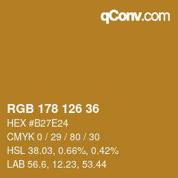 颜色代码: RGB 178 126 36 | qconv.com
