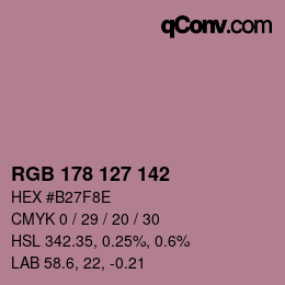Color code: RGB 178 127 142 | qconv.com