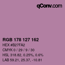 Color code: RGB 178 127 162 | qconv.com