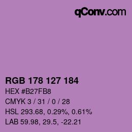 颜色代码: RGB 178 127 184 | qconv.com