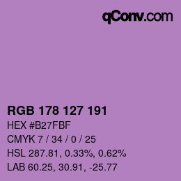 Color code: RGB 178 127 191 | qconv.com