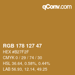 Color code: RGB 178 127 47 | qconv.com
