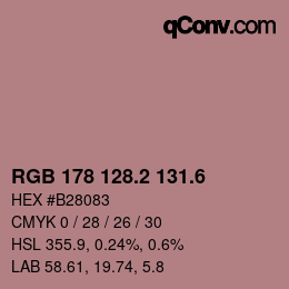 カラーコード: RGB 178 128.2 131.6 | qconv.com